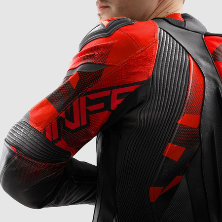 Kurtka motocyklowa Rebelhorn Inferno Black Fluo Red