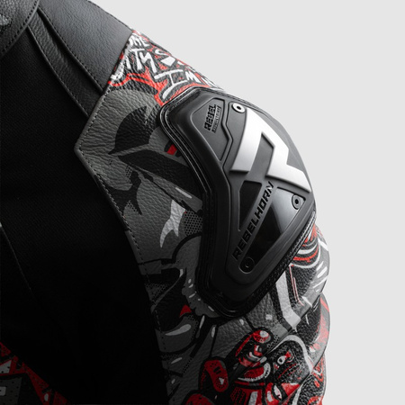 Kurtka skórzana Rebelhorn Vandal 2 Cruze Black Dark Grey Red