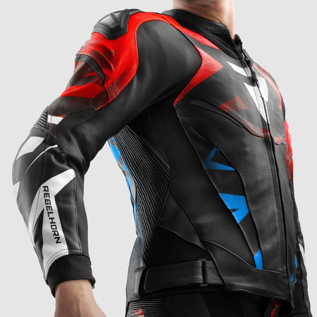 Kurtka motocyklowa Rebelhorn Inferno Black Blue White Red