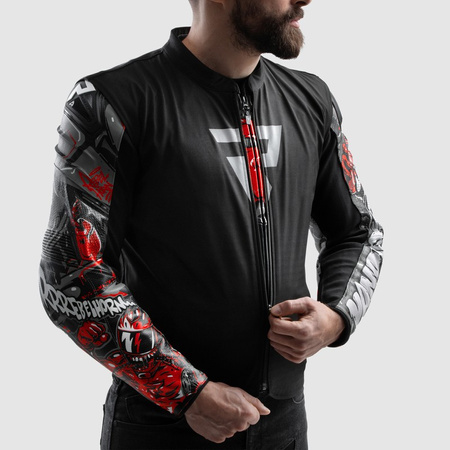 Kurtka skórzana Rebelhorn Vandal 2 Cruze Black Dark Grey Red