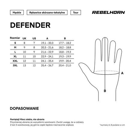 Rękawice Rebelhorn Defender Black Red
