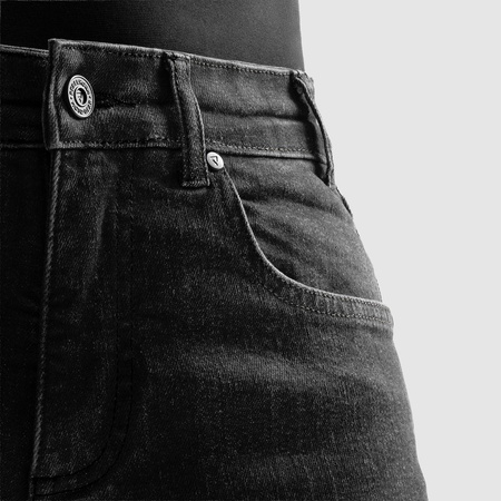 Jeansy motocyklowe Rebelhorn Classic Washed Black Monolayer Women