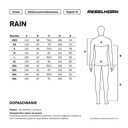 Kombinezon przeciwdeszczowy Rebelhorn Rain czarny