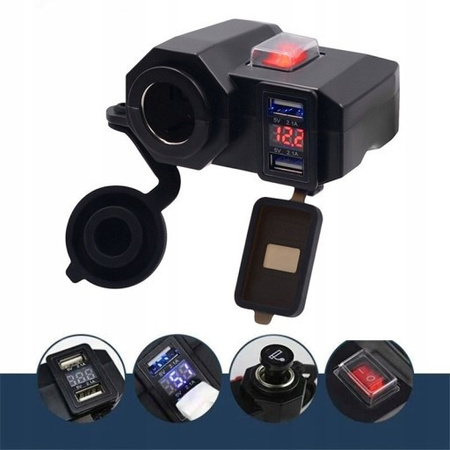FREEDCONN MC1V Wodoodporne gniazdo zapalniczki 2x USB 5V 2.1A