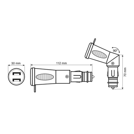 LAMPA Ładowarka 2 porty USB 2500mA