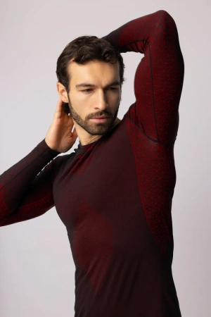 Koszulka termoaktywna z długim rękawem Spaio Breeze Black/Red