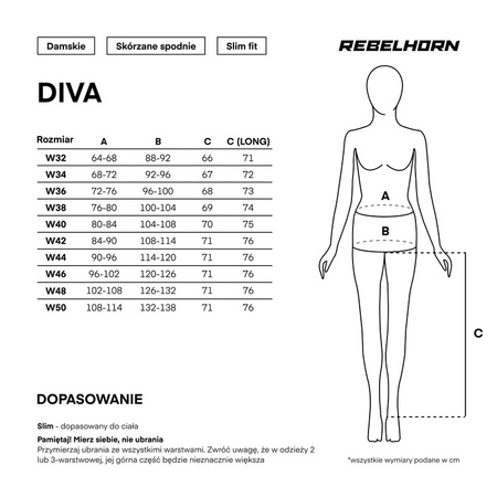 Spodnie skórzane Rebelhorn Diva Black