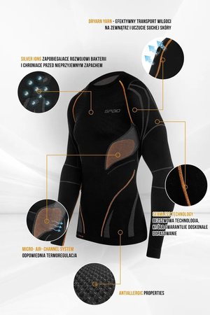 Koszulka termoaktywna Spaio Extreme Pro Black/Orange