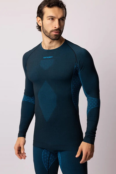Koszulka termoaktywna z długim rękawem Spaio Breeze Black/Blue