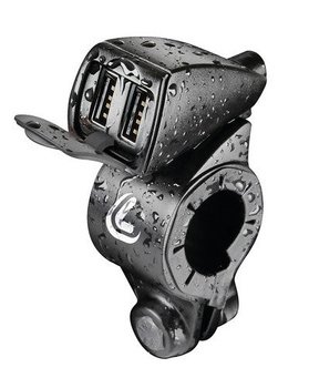 LAMPA Usb-Fix Trek, podwójna ładowarka USB mocowana na kierownicy