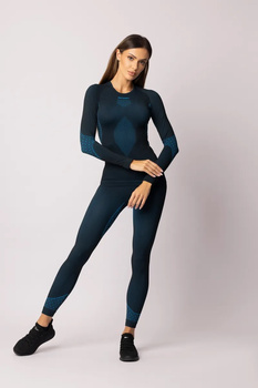 Damska koszulka termoaktywna z długim rękawem Spaio Breeze Black/Blue