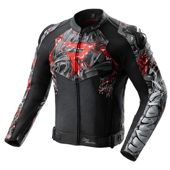 Kurtka skórzana Rebelhorn Vandal 2 Cruze Black Dark Grey Red